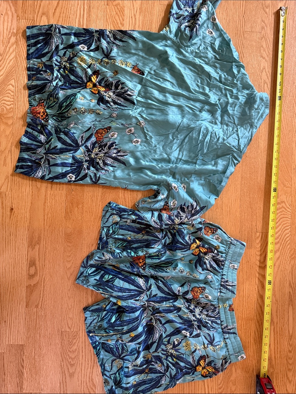 Men's Teal Botanical & Butterfly Short Set - Picture 7 of 7